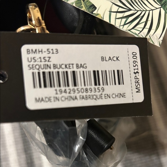 Badgley Mischka Sequin Black Shoulder Bag - Picture 7 of 7